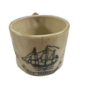 Early American Vintage Old Spice Barber Glass Shaving Mug Cup Shulton Clifton NJ